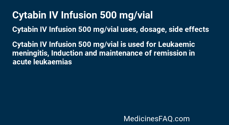 Cytabin IV Infusion 500 mg/vial