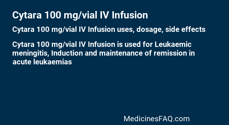 Cytara 100 mg/vial IV Infusion