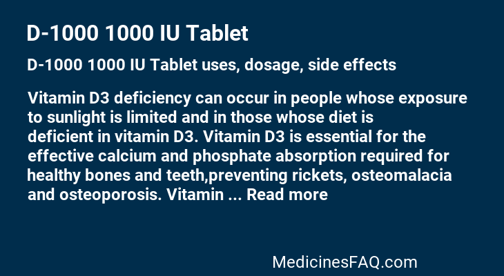 D-1000 1000 IU Tablet