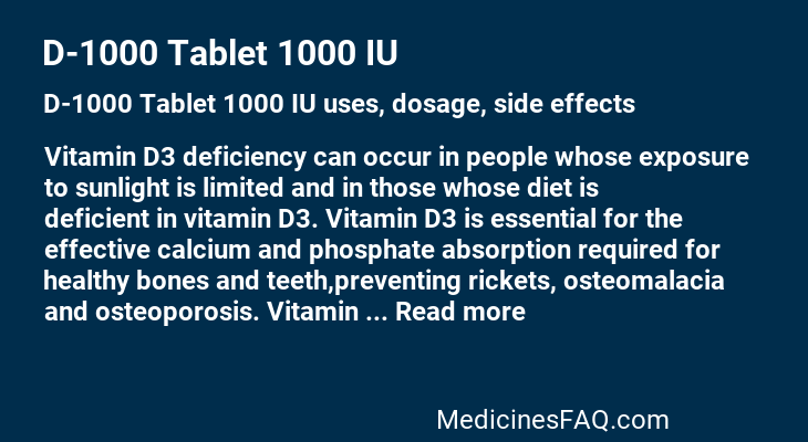 D-1000 Tablet 1000 IU
