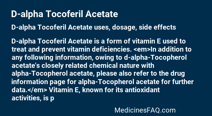 D-alpha Tocoferil Acetate