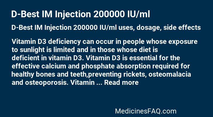 D-Best IM Injection 200000 IU/ml