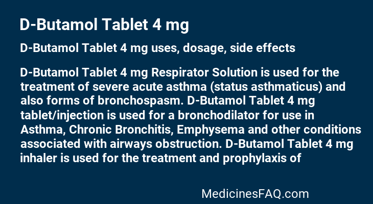 D-Butamol Tablet 4 mg