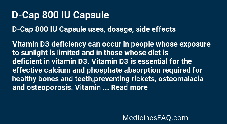 D-Cap 800 IU Capsule