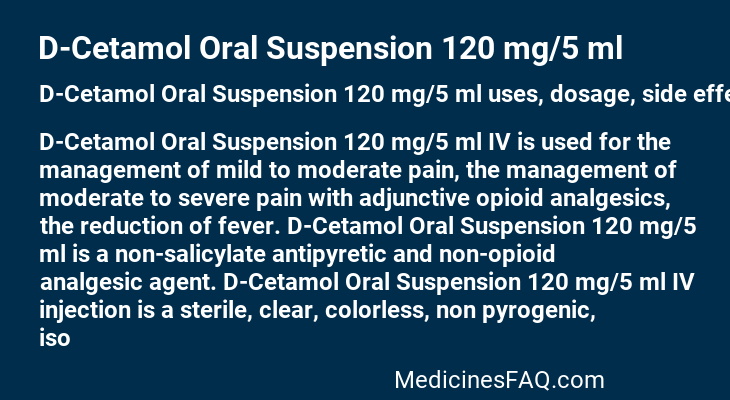 D-Cetamol Oral Suspension 120 mg/5 ml