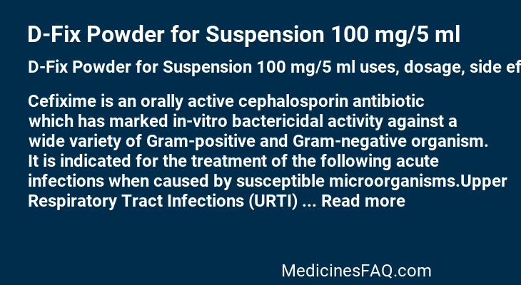 D-Fix Powder for Suspension 100 mg/5 ml