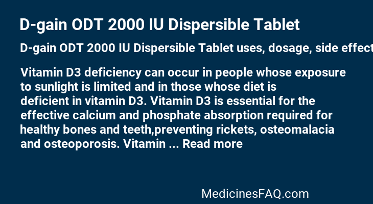 D-gain ODT 2000 IU Dispersible Tablet