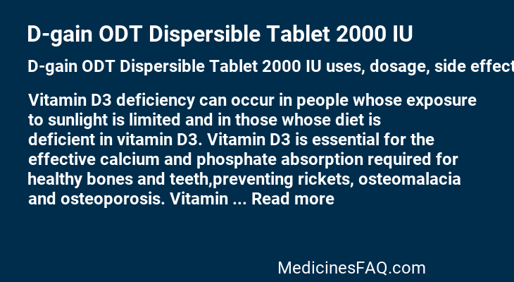 D-gain ODT Dispersible Tablet 2000 IU