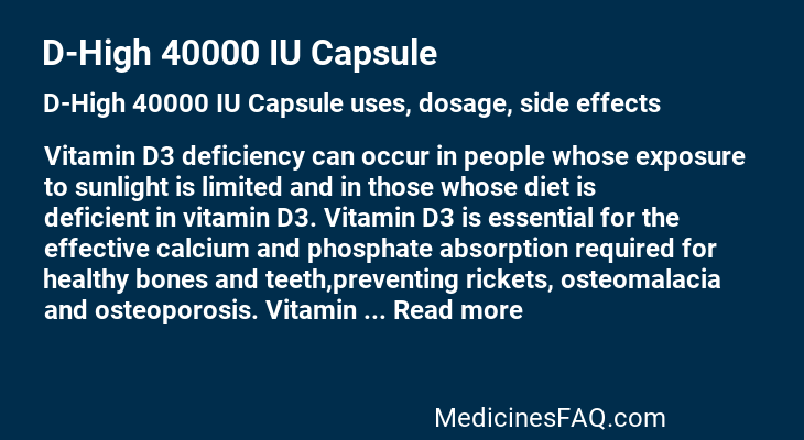 D-High 40000 IU Capsule