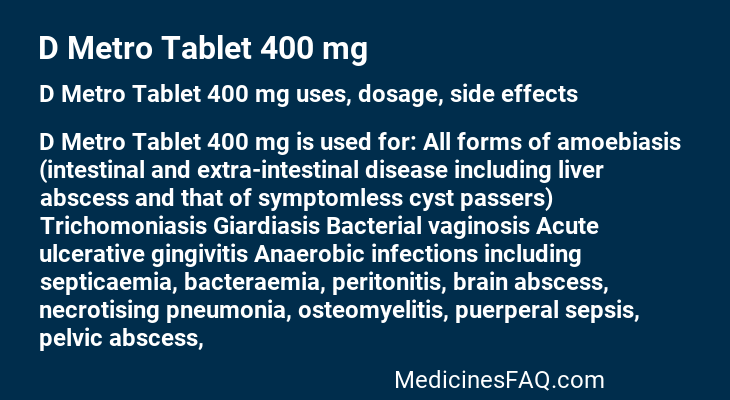 D Metro Tablet 400 mg