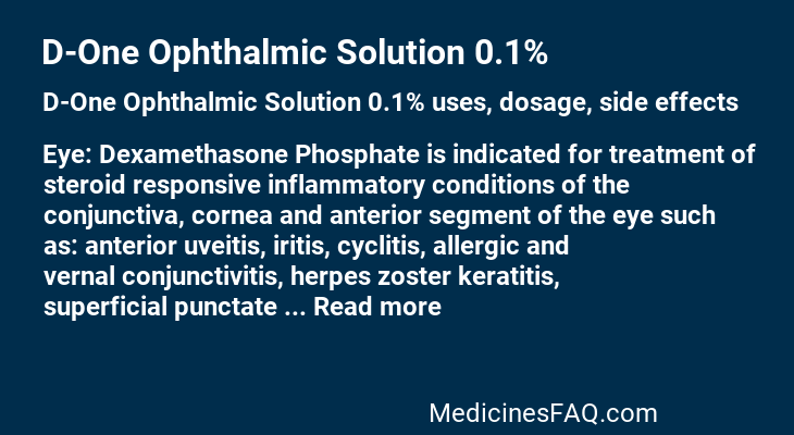 D-One Ophthalmic Solution 0.1%