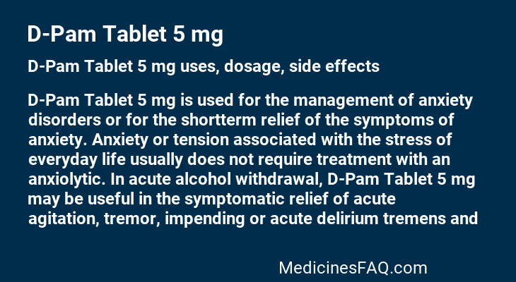 D-Pam Tablet 5 mg