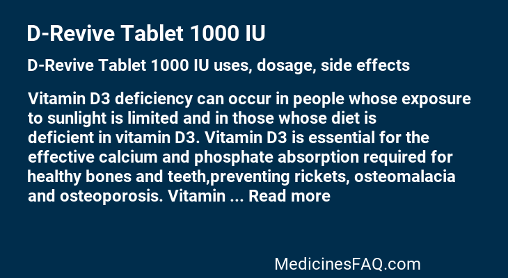 D-Revive Tablet 1000 IU