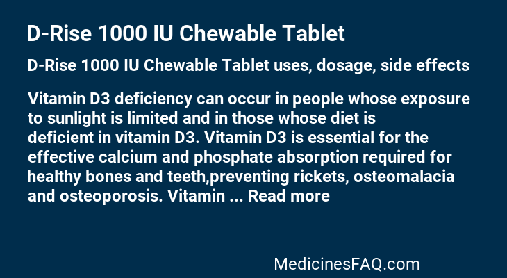 D-Rise 1000 IU Chewable Tablet