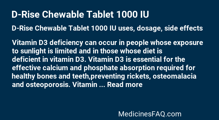 D-Rise Chewable Tablet 1000 IU