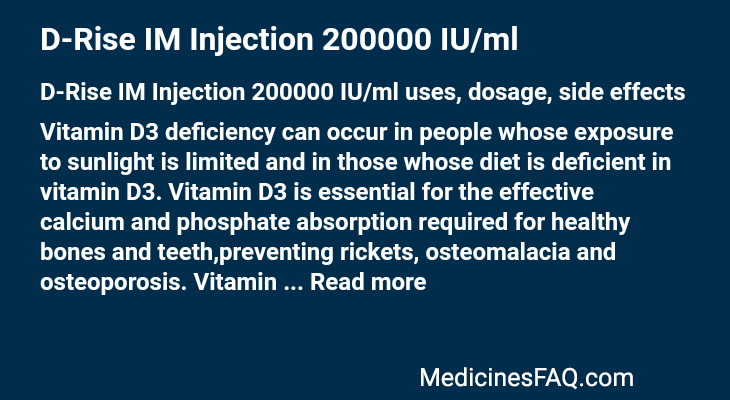 D-Rise IM Injection 200000 IU/ml
