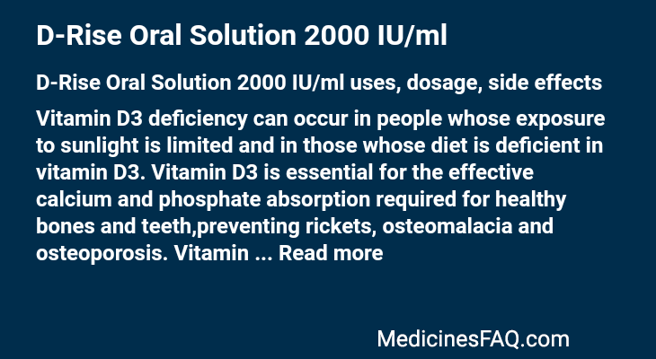 D-Rise Oral Solution 2000 IU/ml