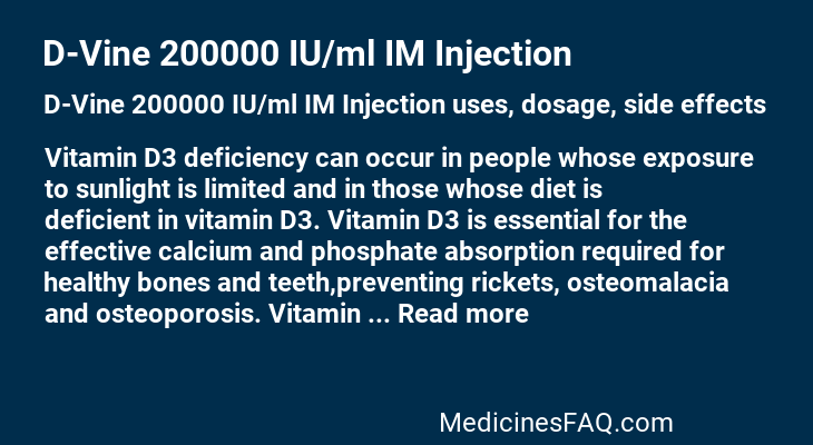 D-Vine 200000 IU/ml IM Injection