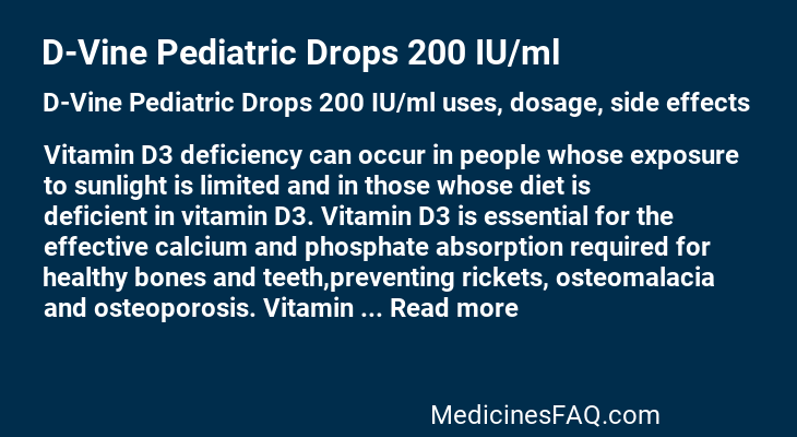 D-Vine Pediatric Drops 200 IU/ml