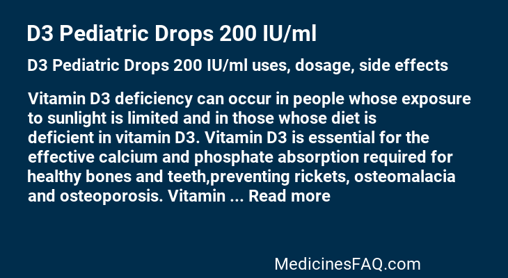 D3 Pediatric Drops 200 IU/ml