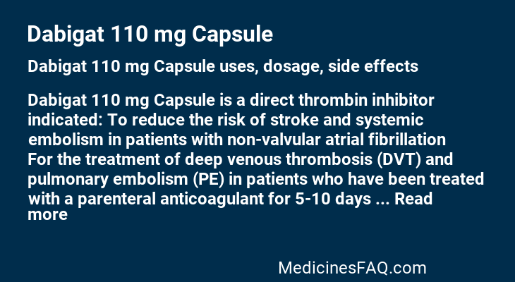 Dabigat 110 mg Capsule