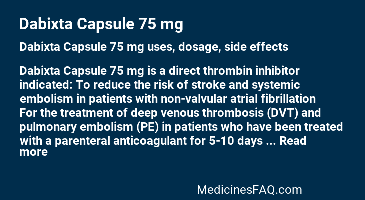Dabixta Capsule 75 mg
