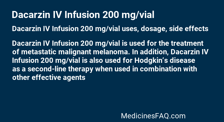 Dacarzin IV Infusion 200 mg/vial