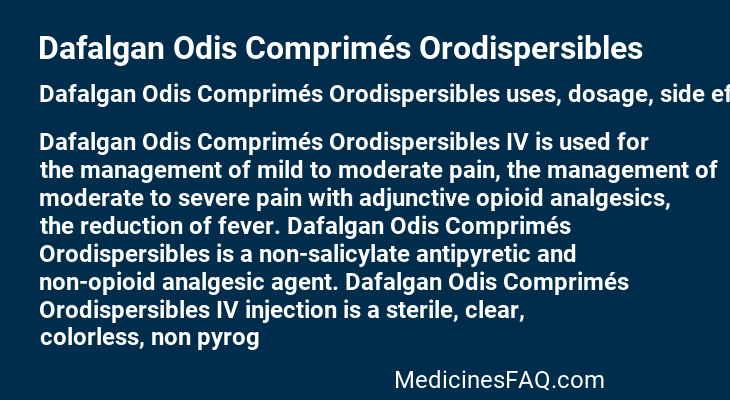 Dafalgan Odis Comprimés Orodispersibles