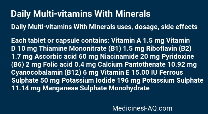 Daily Multi-vitamins With Minerals