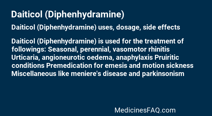 Daiticol (Diphenhydramine)