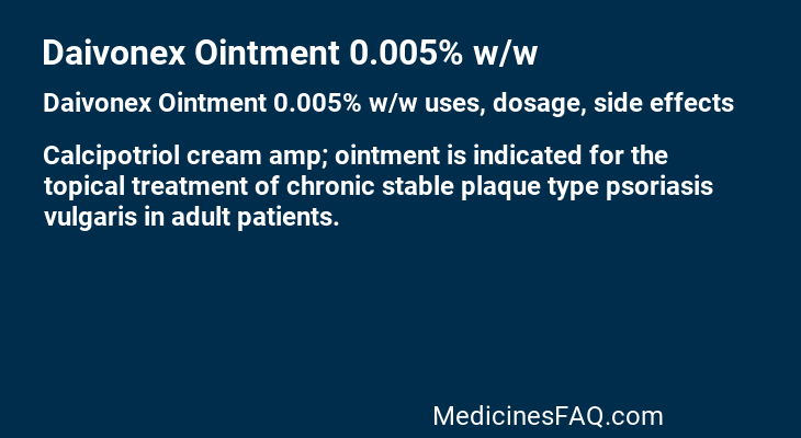 Daivonex Ointment 0.005% w/w