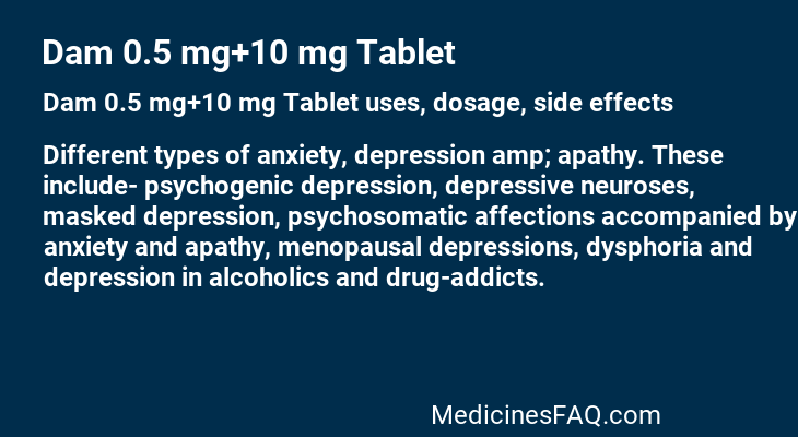 Dam 0.5 mg+10 mg Tablet