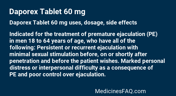 Daporex Tablet 60 mg