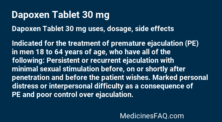 Dapoxen Tablet 30 mg