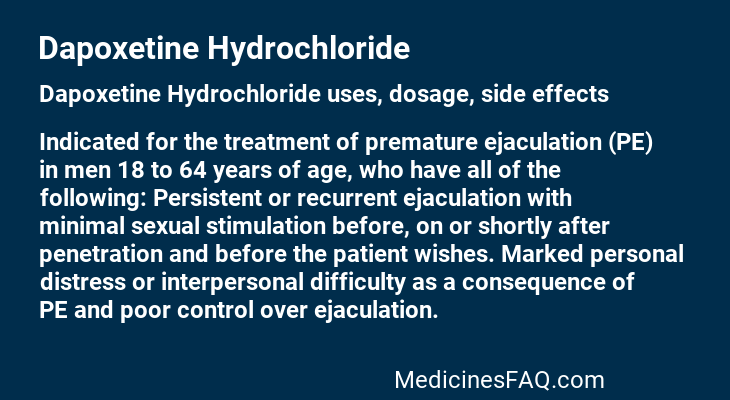 Dapoxetine Hydrochloride