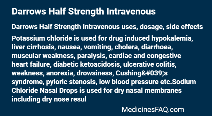Darrows Half Strength Intravenous
