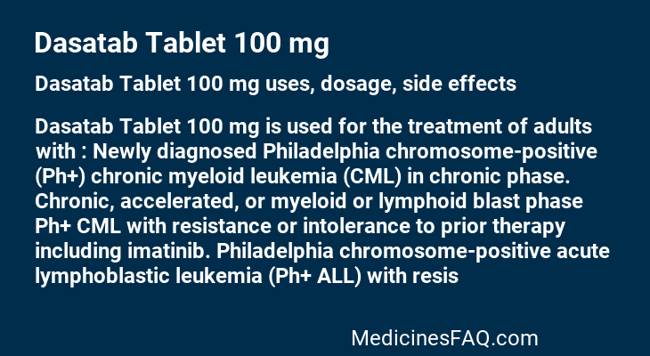 Dasatab Tablet 100 mg
