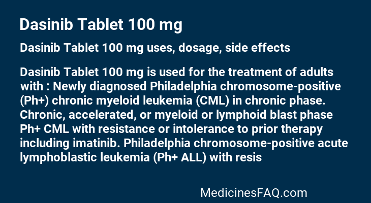 Dasinib Tablet 100 mg