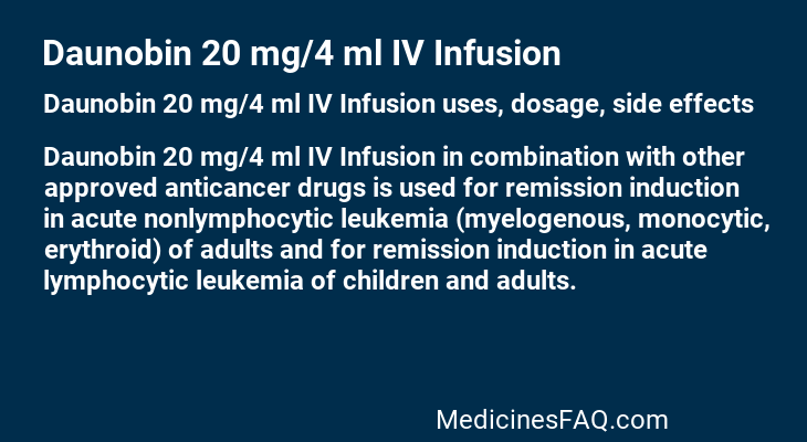 Daunobin 20 mg/4 ml IV Infusion