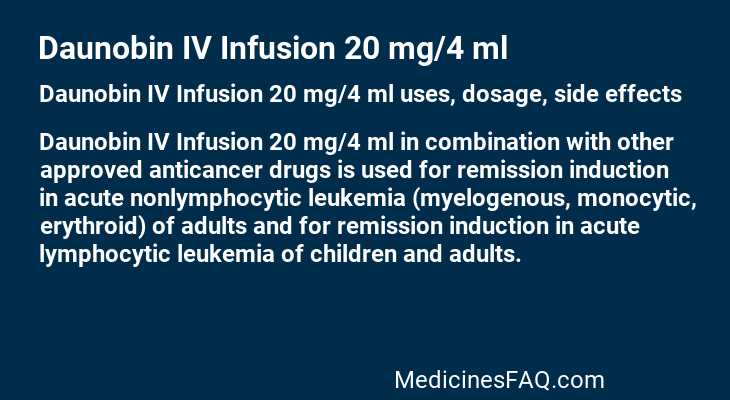 Daunobin IV Infusion 20 mg/4 ml