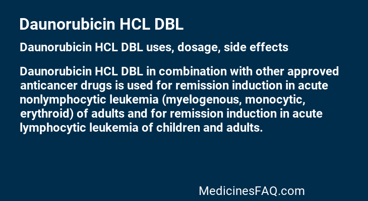 Daunorubicin HCL DBL