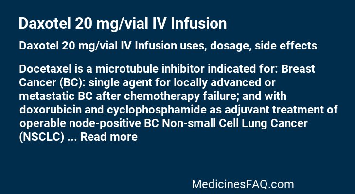 Daxotel 20 mg/vial IV Infusion