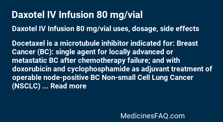 Daxotel IV Infusion 80 mg/vial