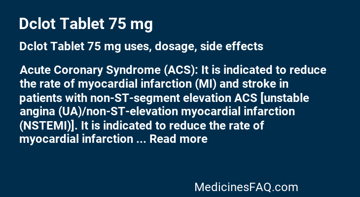 Dclot Tablet 75 mg