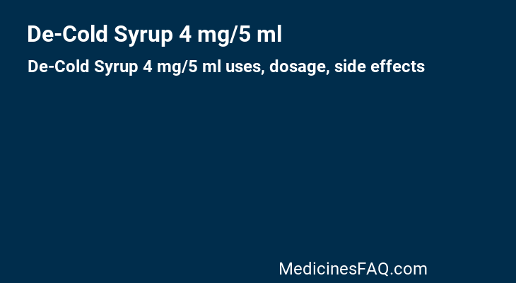 De-Cold Syrup 4 mg/5 ml