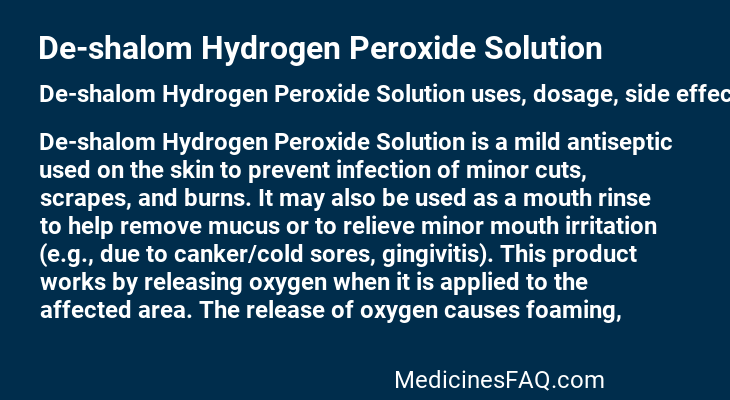 De-shalom Hydrogen Peroxide Solution