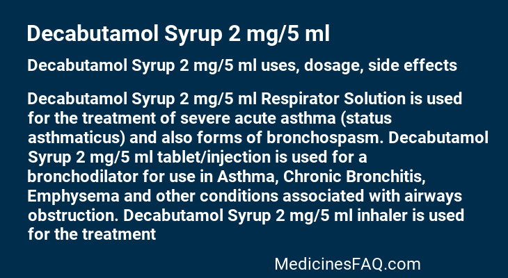 Decabutamol Syrup 2 mg/5 ml