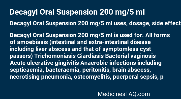 Decagyl Oral Suspension 200 mg/5 ml