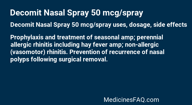 Decomit Nasal Spray 50 mcg/spray