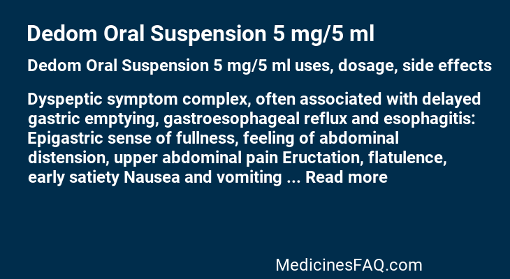 Dedom Oral Suspension 5 mg/5 ml